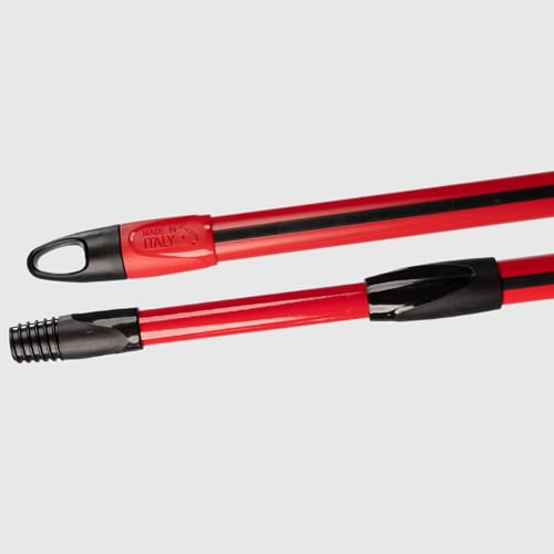 La Briantina Manico Telescopico Stripe in Acciaio – Estensibile da 86 a 150 cm, Filetto Italiano e Impugnatura Antiscivolo – per Scope e Attrezzi per la Pulizia