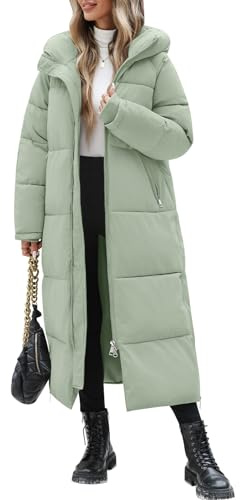 Yuson Girl Abrigos Mujer Invierno Largo Chaqueta Acolchado con Capucha Gruesa Cálido Abrigo Otoño Invierno Elegante Cazadora Cremallera Parka Viento Outwear con Bolsillos