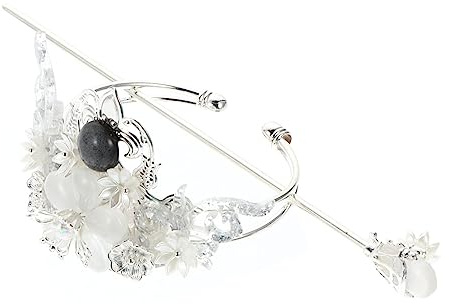 DECHOUS Chinesische Haarschmuck und Traditionelle Han Tiara Eleganter aus Legierung mit Feiner Verarbeitung Klassische Han Haarnadel in Silber Zufällige Farbe für Foto Requisiten
