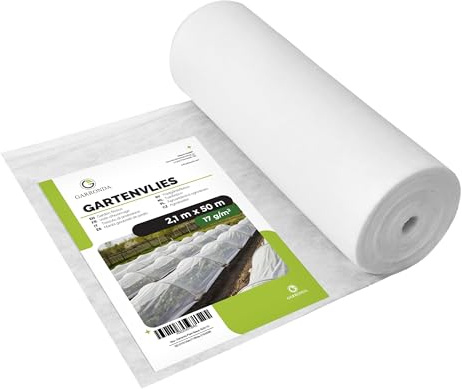 Garronda Voile d’Hivernage 2,1 x 50 m pour Plantes 17 g/m² Blanc GD-0175 | Tissu Non Tissé Protection, Respirante,Perméable à l’Eau, pour Protège les Cultures, Fleurs et Légumes du Froid Gel et Vent