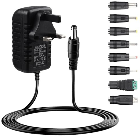 5V 2A Power Adapter Universal Power Supply with 8 DC for Home Appliances | Connectors Multi Plug AC to DC 5V Adaptor for LED Strip Lights Android TV Box Router Speaker and Tablet