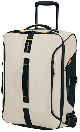 Samsonite Paradiver Light - Borsa da viaggio con ruote e funzione zaino (55 cm), piccola, a mano, idrorepellente, leggera, 51 L, beige (sabbia)
