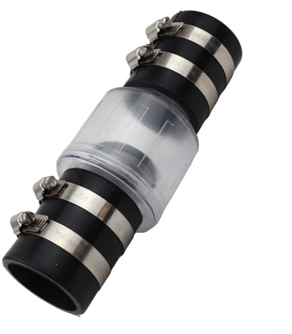 Kivivaka Válvula de retención silenciosa de bomba de sumidero con deflector con resorte, transparente antirreflujo de 2 pulgadas para drenaje de aguas residuales (1.5 pulgadas)