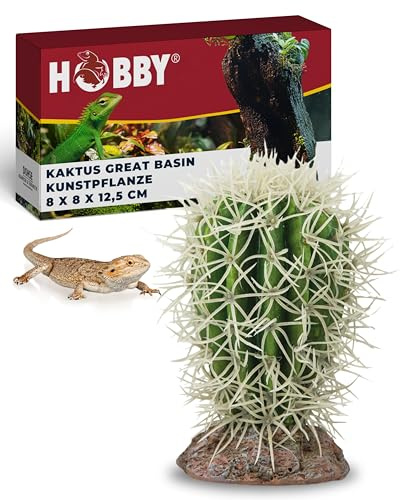 HOBBY Terraristik Kaktus Great Basin I 8 x 8 x 12,5 cm I Dekorative Terrarienpflanze I Realistische Wüstenpflanze für naturnahe Gestaltung I Terrarium Dekoration aus hochwertigem Material gefertigt