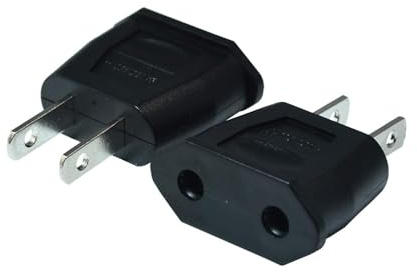 Socket Plug Adapter Europe EU Euro to US Travel Charger AC Power Converter 2PCS(Black)