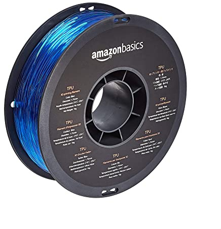 Amazon Basics 3D-Drucker-Filament aus TPU-Kunststoff, 1.75 mm, 1-kg-Spule, Blau