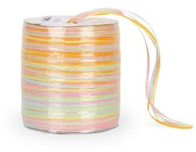 NaDeco Geschenkband Multicolour, 50m Rolle, Farben wählbar Viskoseband Bastband Raffia Raffiaband Präsent Band Raffia Bast Dekoband Bastelschnur Tüddelband, Farbe:Pastell