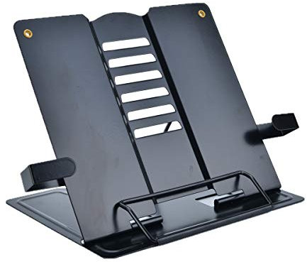 Citmage Schreibtisch Buchständer Dokumentenhalter Heavy Duty Metall Leseständer Schwarz für Buch Magazin Menü iPad Musik Note Sprache Entwurf mit 6 verstellbaren Positionen (Upgrade Edition)