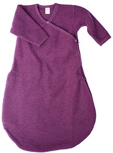 Lilano, Merino Wickelsach mit 2-Wege Reißverschluss Uni, 100% Wolle (kbT) (Beere, 50-56)