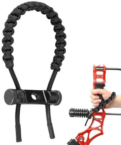 Agatige Imbracatura per Arco da Polso per tiro con L'Arco, Attrezzatura per tiro con L'Arco Accessorio per la Caccia al Bersaglio con Corda da Polso composta Regolabile(Nero)