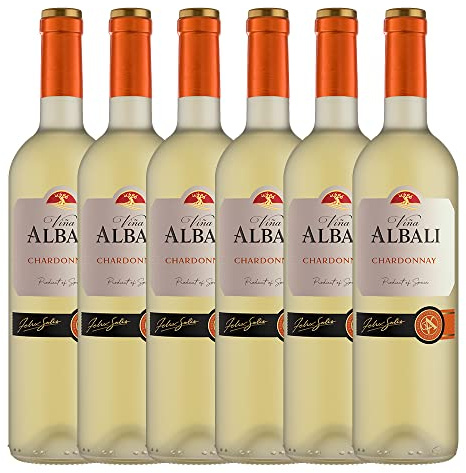 Viña Albali Joven Blanco Chardonnay, Paquete de 6 x 750 ml - Total: 4500 ml