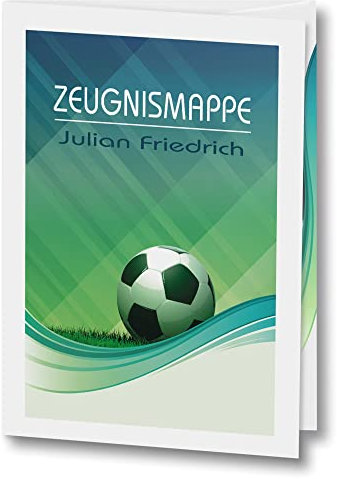 Stammbuchshop Zeugnismappe mit Name Unterschriftenmappe personalisiert Soccer A4 Schule Fußballmappe Spiel