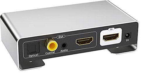 Decodificatore Audio, Splitter Audio HDMI, Uscita SPDIF + 3,5 mm, Supporto HDMI 2.0, Larghezza di Banda 18 Gpbs, Supporto HDCP, 4K a 60 Hz, Adatto per Lettore Dvd, Blu-Ray, PC, SMA
