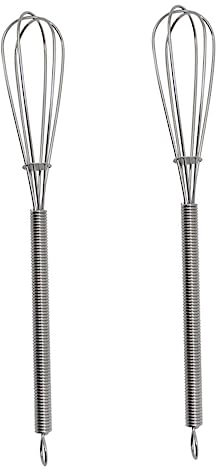 MAGICLULU 2 Stück Edelstahl Rührbesen Haarfarbe Mixer mit Haken Handmixer für Salon und Zuhause Rostsicher Kompakt und Formstabil
