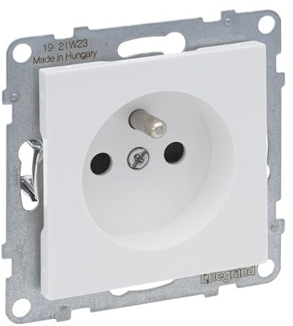 LEGRAND, SEANO Steckdose französischer/ belgischer Standard, Steckklemmen, mit erhöhtem Berührungsschutz, Farbe: Ultraweiß, 765180