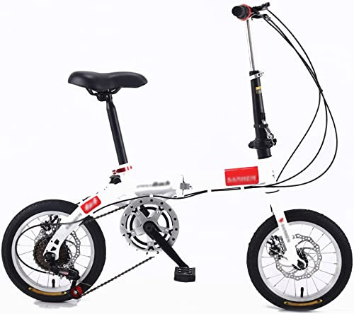 Klapprad vorne und hinten, Rahmen aus Karbonstahl, 14/16 Zoll, variable Geschwindigkeit, Erwachsenenrad, leicht, für Studenten, faltbar, für Pendler, E-Bike