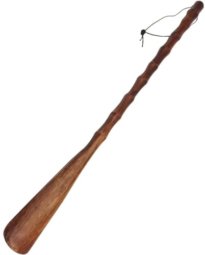 GUOQDAMI Ergonomique Chausse-Pied en Bois, Chausse-Pied à Long Manche avec Corde, cuillère à Chaussures adaptée aux Personnes âgées ou aux Personnes à mobilité réduite Confortable