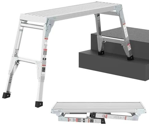 DPFCYBS Escalera De Aluminio Escalera De Plataforma Plegable Multifuncional Regulable En Altura Andamio De Construcción Banco De Trabajo Portátil
