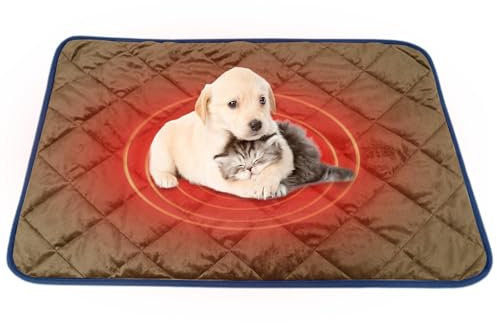 Beheiztes Katzenbett, selbstwärmende Katzenmatte, Katzen-Wärmekissen, temperaturempfindliche selbstwärmende Haustier-Heizmatte, rutschfeste beheizte Matte, Haustierbettzubehör für Katzen und Kätzchen