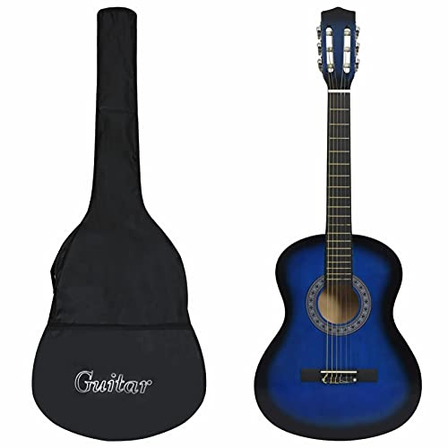 Juroupi Konzertgitarre für Anfänger, mit Tasche, Blau, 3/4, 91,4 cm, klassische Gitarre, klassische Gitarre für Anfänger, klassische Gitarre, Junior-Gitarre, Anfänger, 3055888