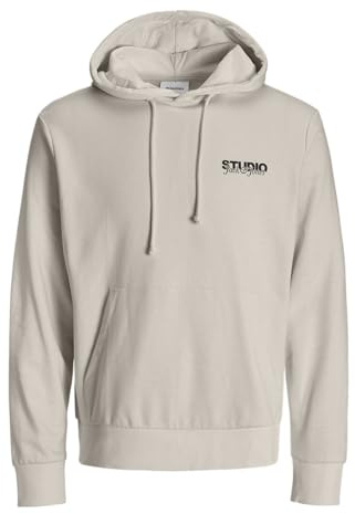 JACK & JONES Jjyuki Sweat à Capuche BF, Beige Clair, L