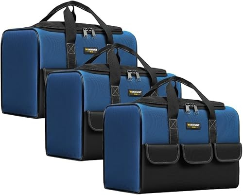 WINHUNT Set di 3 borse per attrezzi, resistenti, 30 cm, blu e nero