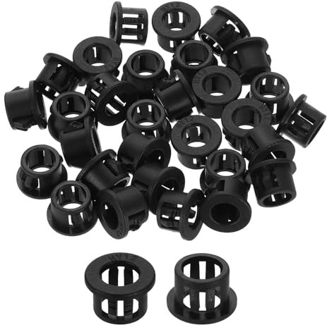 sourcing map Lot de 45 œillets ronds à clipser pour câble de verrouillage, tuyau, cordon métallique - 12 mm - Noir