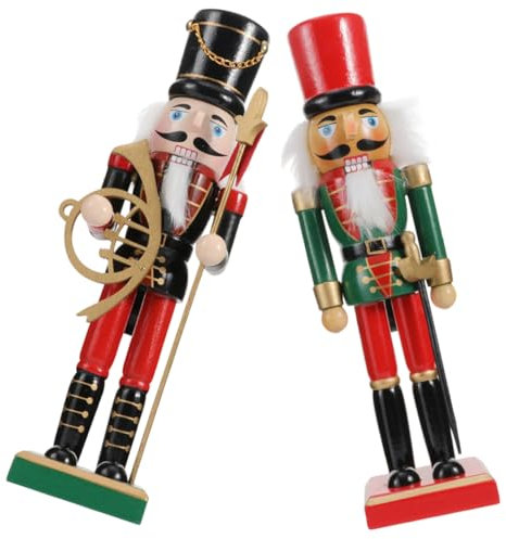 2 Pezzi Ornamenti Schiaccianoci Di Natale Decorazione in Legno Naturale Ciondolo Per Casa Ufficio