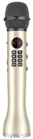 LIXSAZSE Microphone Professionnel Portable USB K Song L-598, sans Fil, Haut-Parleur Compatible Bluetooth, écran d'affichage LED, pour Micro de Chant