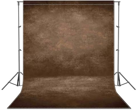 Luminora 5x7ft Fabric Brown Abstract Thick Photography Backdrop For Portrait Photo Background Vintage Texture Adult Kids Headshot Photoshoot Studio Props Roller Pocket On Top (No Stand No Clips)