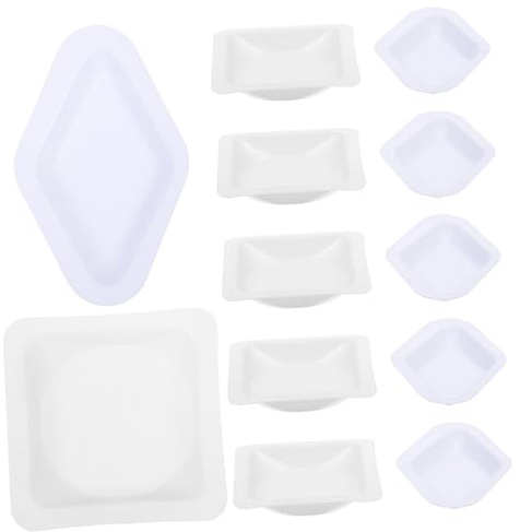 PRETYZOOM 100 Plateaux De Pesée En Plastique Pour Laboratoire, Récipients De Dosage Pour Poudre, Taille 4,5x4,5x0,8mm, Lot Mixte Carrés Et Rhombes, Pour Pesée Précise En Laboratoire