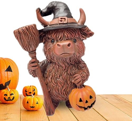 Fyrdyn Estatua De Highland | Figura Decorativa de Resina de Highland para Halloween | Figurina Escultura para Escritorio Bandejas Festivas Cocina Familiar Exterior Interior Hogar Halloween