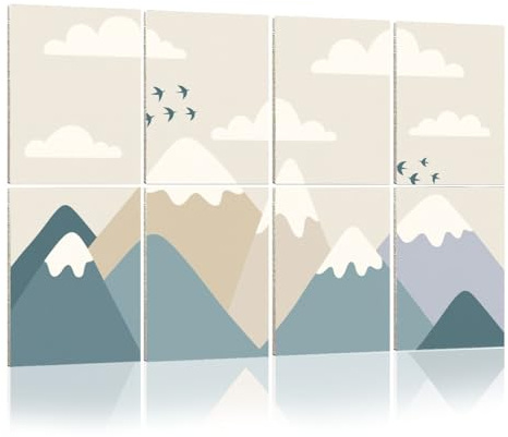 8 Pack Acoustic Foam Panels Sound Proofing Kids mountains nursery for kids room babies nursery Acoustic Wall Panel Soundproofing for Livingroom Nursery Room 120x80cm Home Decor