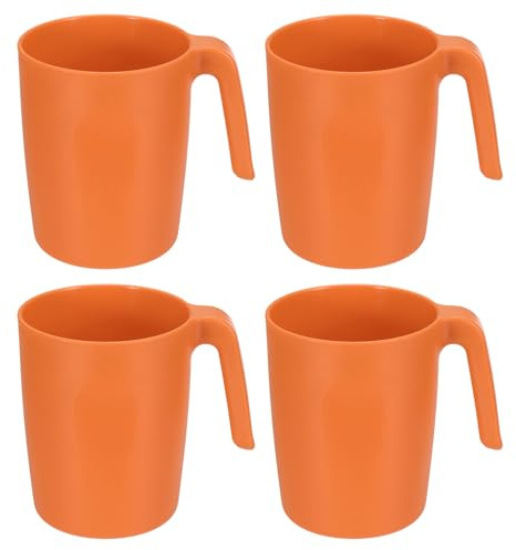 QUARKZMAN Set Di 4 Tazze Da Caffè In Plastica, Tazze Da Caffè Infrangibili, Bere Riutilizzabili Sicure Per Microonde E Lavastoviglie Con Manico Per Tè Latte Succo Cucina Campeggio,