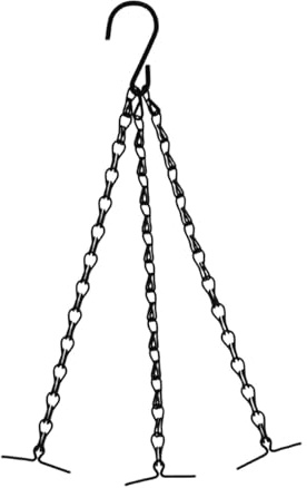 JWQFBC Cadena para Macetas, Cadena de Hierro para Jardineras Colgantes, Cadena Estable de Ganchos, Cadena para Faroles Y, Black B