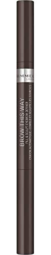 Rimmel London Matita Sopracciglia Fill&Sculpt di Brow This Way - Matita Automatica a Lunga Durata con Pettinino - Dark Brown - 0,4 g