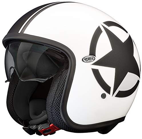 Premier Helm Vintage Star 8 BM,Weiss/SCHWARZ,M