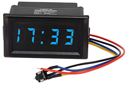 EBTOOLS Blaue Parkscheibe mit automatischer Uhr, multifunktionale elektronische Uhr, automatische elektronische Uhr, LED, Auto, staubdicht, wasserdicht, DC 4.