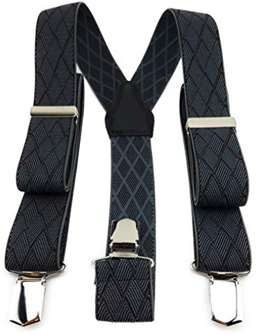 TigerTie Unisex Hosenträger in Y-Form mit 3 extra starken Clips - Farbe in kariert - hochwertige Verarbeitung - Breite 35 mm