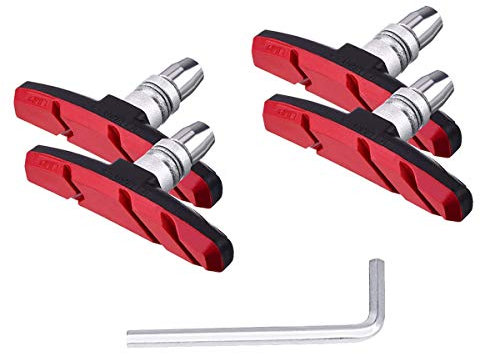 PLATTBK Bremsschuhe für V-Brake 70 mm Fahrrad Bremsbeläge Bremsbelag-Set Fahrrad Bremsbacken für Seitenzugbremse V-Bremse Bremsschuh Set Vorne und Hinten Bremsgummi 2 Paar (4 Stück)