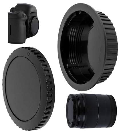 Kit de Capuchons d'objectif, 1 x Capuchon de boîtier et 1 x Capuchon d'objectif arrière, Compatible avec Canon EOS EF & EF-S Mount, pour Canon EOS D-modèle, Capuchons de Protection de Remplacement