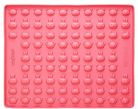 Collory Happy Pets (Ø 2,3cm) Silikon Backmatte, Tiergesichter Backform für Hundekekse, Gummibärchen, Pralinen und Bonbons, Antihaftend und Lebensmittelecht (BPA-Frei)