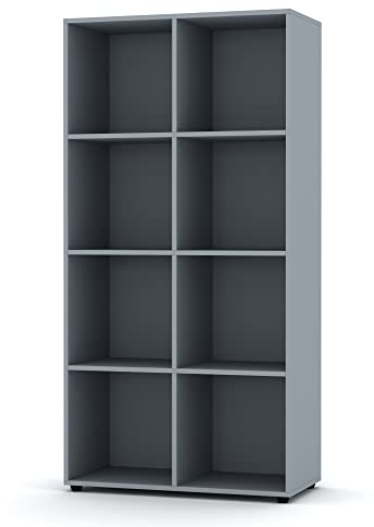 URBNLIVING 2, 4, 8 Cube Bookcase Shelving Display Shelf Storage Unit Wooden Organiser (8 Cube, Gray)