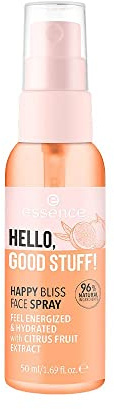 essence HELLO, GOOD STUFF! HAPPY BLISS FACE SPRAY, Gesichtsspray, transparent, fixierend, feuchtigkeitsspendend, erfrischend, natürlich, vegan, Nanopartikel frei (50ml)
