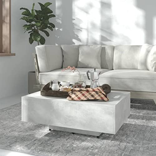 homiuse Couchtisch Betongrau 85x55x31 cm Holzwerkstoff Wohnzimmertisch Rechteckiger Tisch Beistelltisch Kaffeetisch Telefontisch Dienen Endtische für Schlafzimmer Balkon Moderner Praktisch & Schön