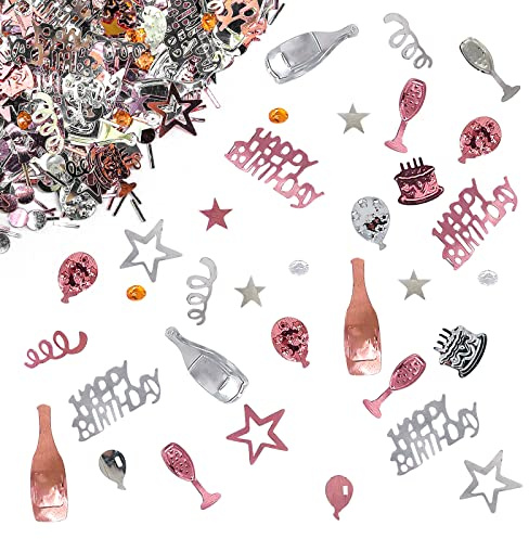 Giftota - Konfetti Geburtstag Deko - Streudeko (Roségold) - Jahrestag Partydekoration für Jubiläen, Geburtstage, Partys, Tischdeko