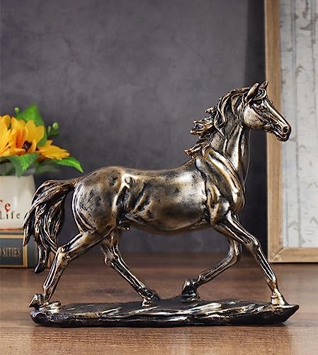 JXCBXJ Escultura de Caballo,Estatua de Resina de Caballo,decoración de Animales del hogar, Figura de Arte de Caballo, Escultura Decorativa, para decoración del hogar y la Oficina.