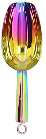 QANYEGN Stainless Steel Ice Scoop and Scraper Set, Multi Purpose Ice Shovel, Two Colors Metal Scoops for Freezer, Dog Food, Flour, and More(Colours)