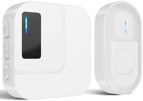 SURFOU Doorbell Wireless, Waterproof Wall Plug-in Cordless Battery Operated Door Chime Kit at 1000feet / 300m Long Range, LED Flash, 55 Melodies, 5 Volume Levels, White