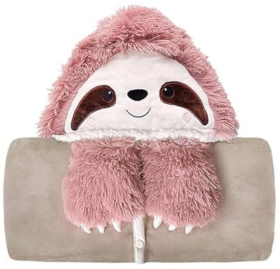 Hengrongshen Pigrizia Regalo Donna Compleanno, Portatile Coperta con Simpatiche Stampe di Animali, Coperta con Maniche Porta Piena Felicità nel Freddo Inverno